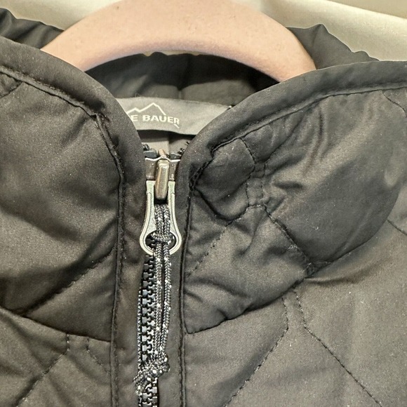 Eddie Bauer Women‎ S Quilted Puffer Jacket Long Sleeve Black Pockets Turtle Neck - Picture 9 of 15